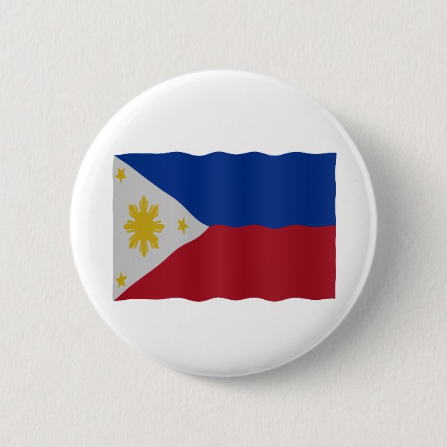 Philippines flag 2 inch round button (Front)