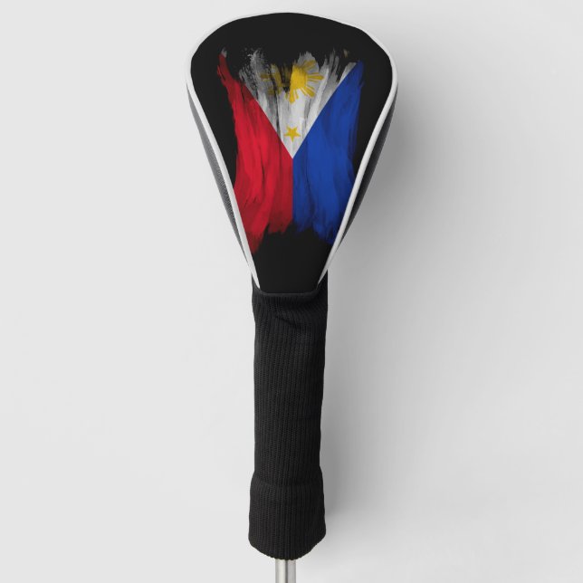 Philippines flag brush stroke, national flag golf head cover (Front)