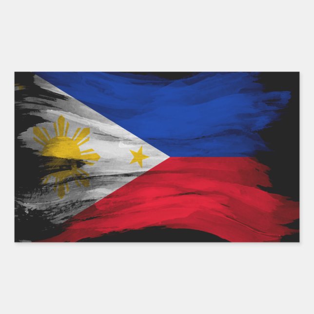 Philippines flag brush stroke, national flag sticker (Front)