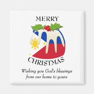 PHILIPPINES FLAG Christmas Pudding Magnet