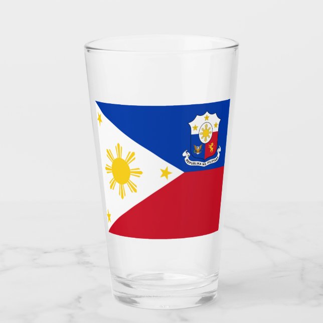 Philippines flag-coat of arms      glass (Front)