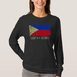 Philippines Flag Coordinates Men Women Filipino He T-Shirt