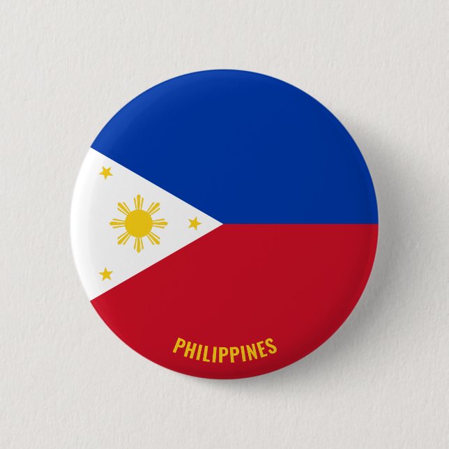 Philippines Flag Cute Patriotic 2 Inch Round Button (Front)