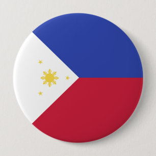 Philippines Flag Emblem 4 Inch Round Button