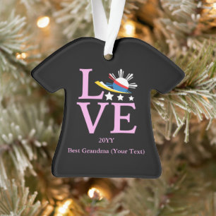 Philippines Flag - Filipina Pink Love Ornament