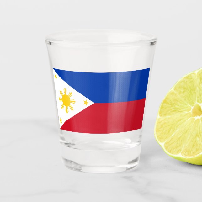 Philippines Flag Filipino Flag Shot Glass (Front)