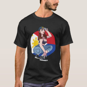 Philippines Flag Filipino Pride Pinay Girl Filipin T-Shirt