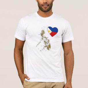 Philippines Flag Heart and Map T-Shirt