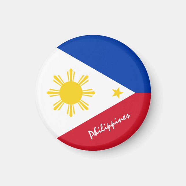 Philippines flag & Manila - travel/sports fans Magnet (Front)