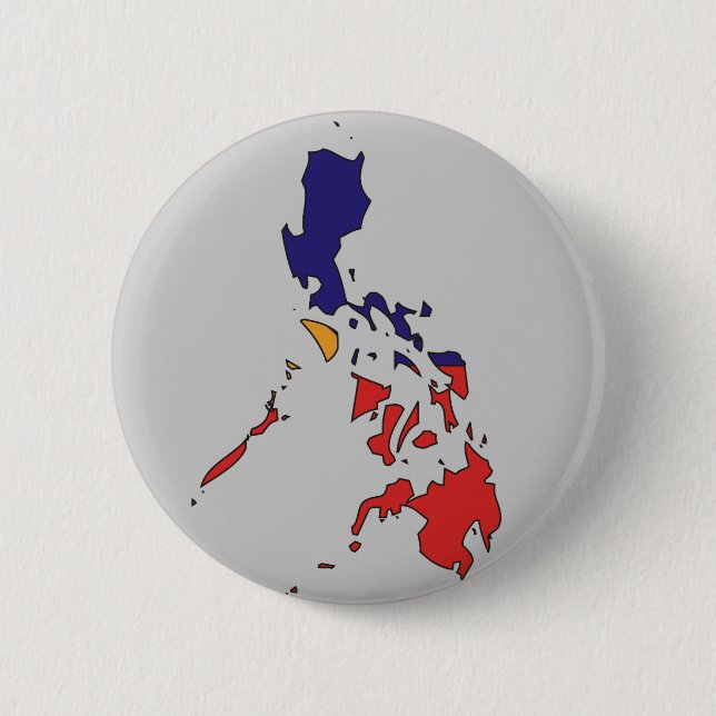 Philippines flag map 2 inch round button (Front)