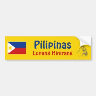 Philippines Flag + Map Bumper Sticker