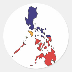 Philippines flag map classic round sticker