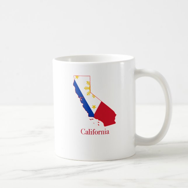 Philippines flag over California state map Coffee Mug (Right)