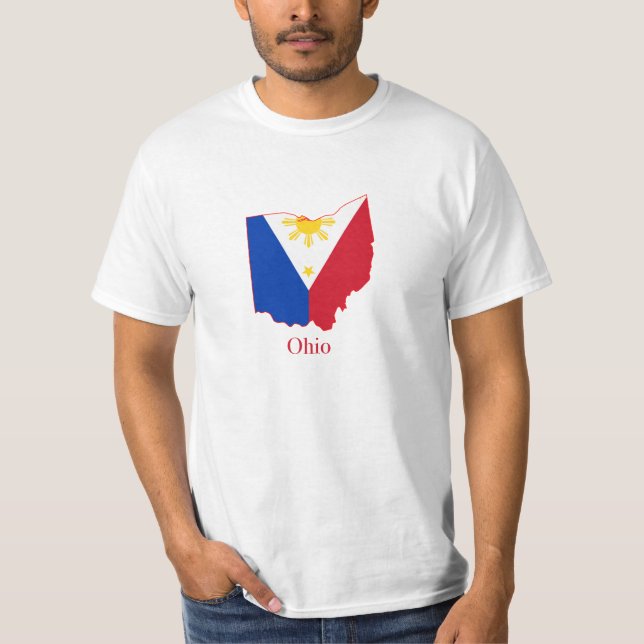 Philippines flag over Ohio map T-Shirt (Front)