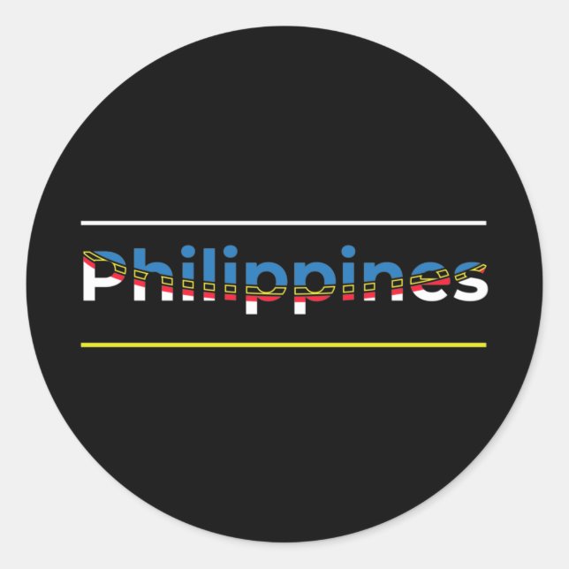 Philippines Flag - Patriotic Cutout Lettering Classic Round Sticker (Front)