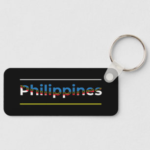 Philippines Flag - Patriotic Cutout Lettering Keychain