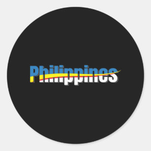 Philippines Flag Pride - Typography Art Classic Round Sticker