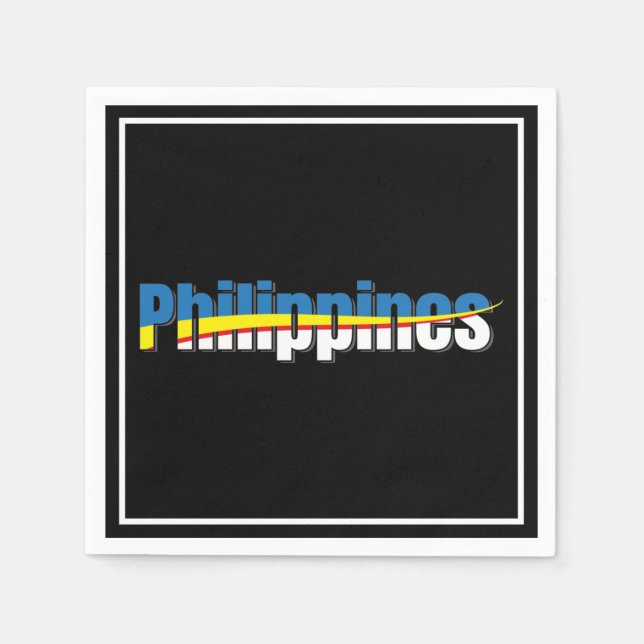 Philippines Flag Pride - Typography Art Napkin (Front)