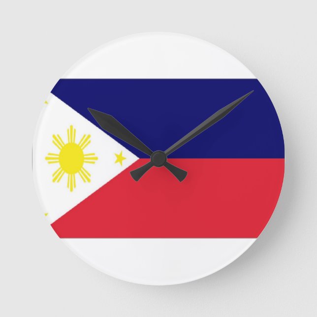 Philippines Flag Round Clock (Front)