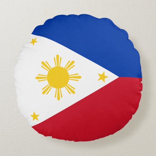 Philippines Flag Round Pillow (Front)