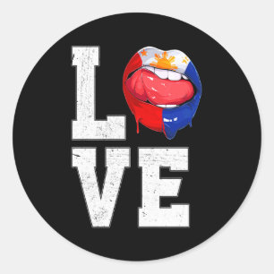 Philippines Flag Soccer Fan Love Filipino T Shirt_ Classic Round Sticker