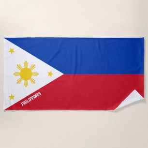 Philippines Flag Splendid Patriotic Beach Towel