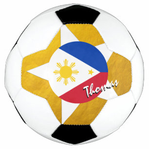 Philippines Football & Gold Philippine Flag Soccer Ball