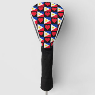 Philippines Golf Lover Heart Pattern Filipino Flag Head Cover