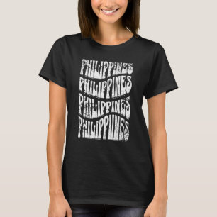 Philippines Groovy Retro 60s 70s Style Filipino Pr T-Shirt