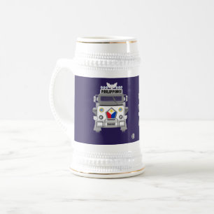 Philippines Jeepney, Elegant, Philippines Flag Beer Stein
