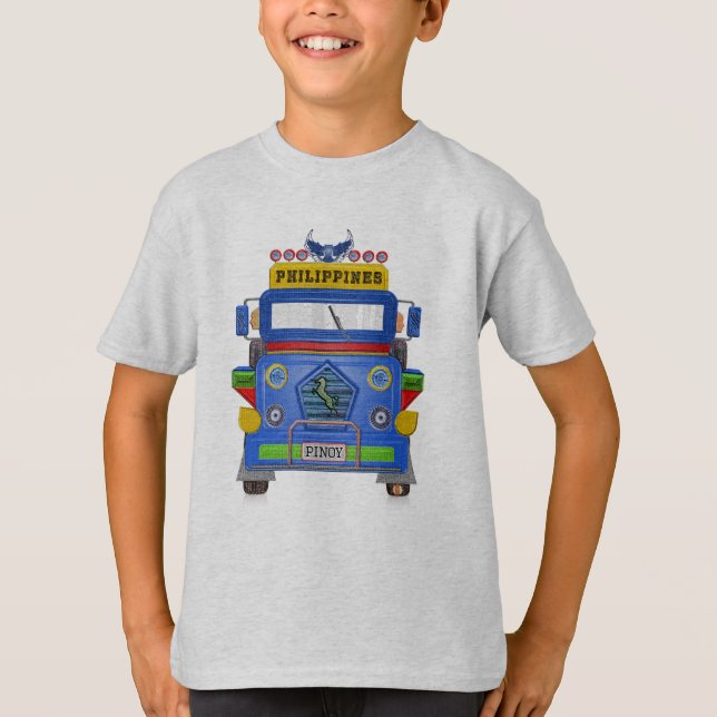 Philippines Jeepney,  Playful and Colourful T-Shirt (Front)