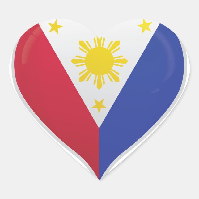 Philippines love flag pride heart sticker (Front)