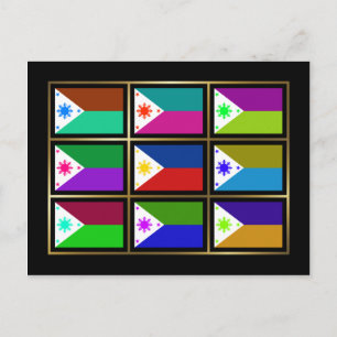 Philippines Multihue Flags Postcard