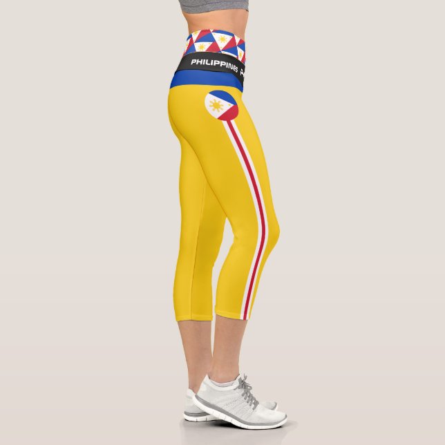 Philippines & Philippine Flag fashion, Fitness Sun Capri Leggings (Right)