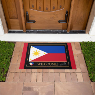 Philippines & Philippine Flag house/sports Welcome Doormat