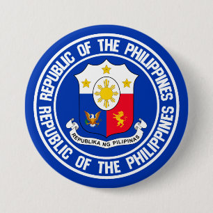 Philippines Round Emblem 3 Inch Round Button