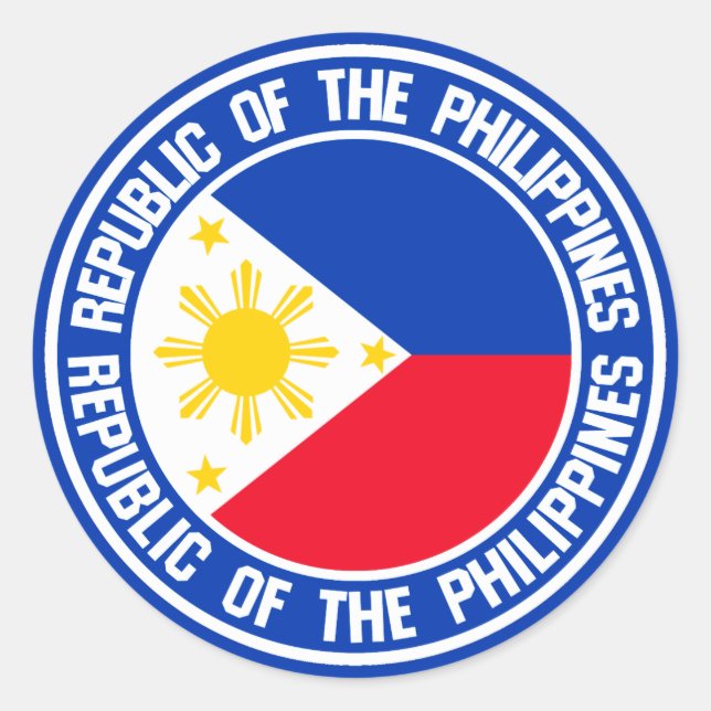 Philippines Round Emblem Classic Round Sticker (Front)