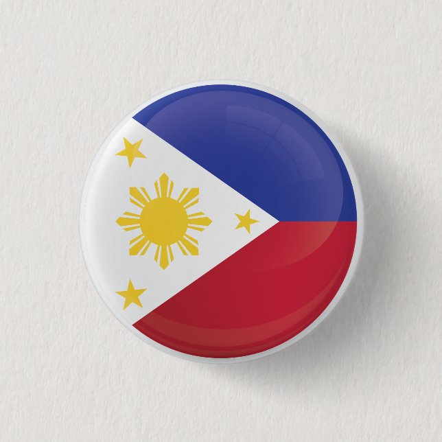 Philippines  Round Icon Flag 1 Inch Round Button (Front)