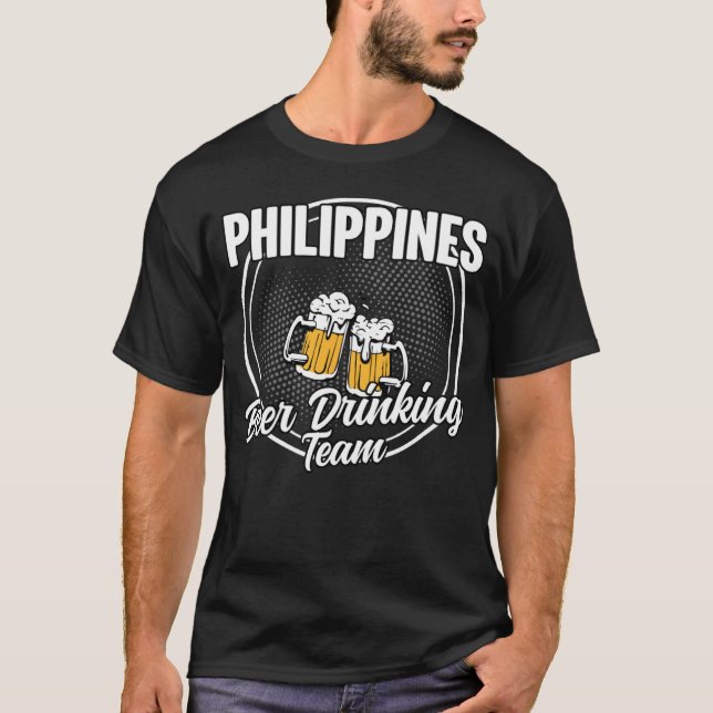 Philippines Squad  Mexican Beer Drinking Team T-Shirt (Front)