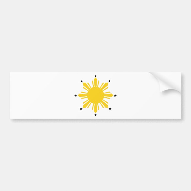 Philippines Sun | Filipino Sun | PI Sun Bumper Sticker (Front)