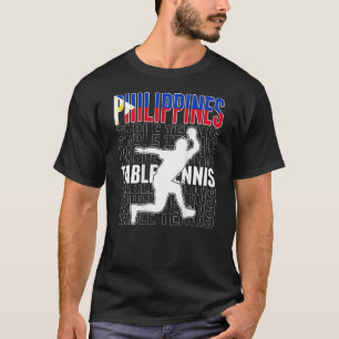 Philippines Table Tennis Fans  Philippine Flag Pin T-Shirt