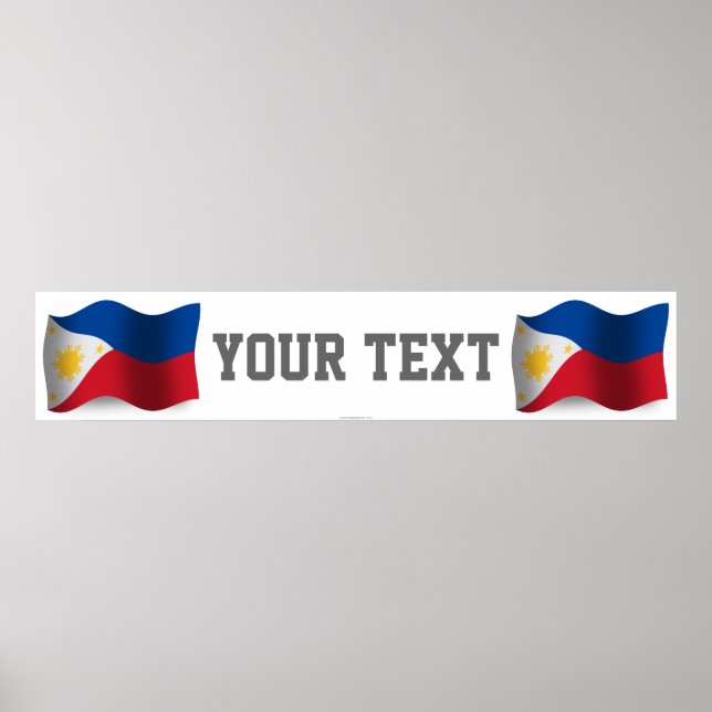 Philippines Waving Flag Banner Poster (Front)