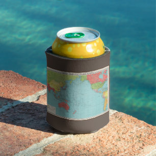 Philips' War Map of the Pacific, 1945 Can Cooler