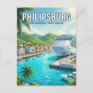 Philipsburg Cruise Port Postcard