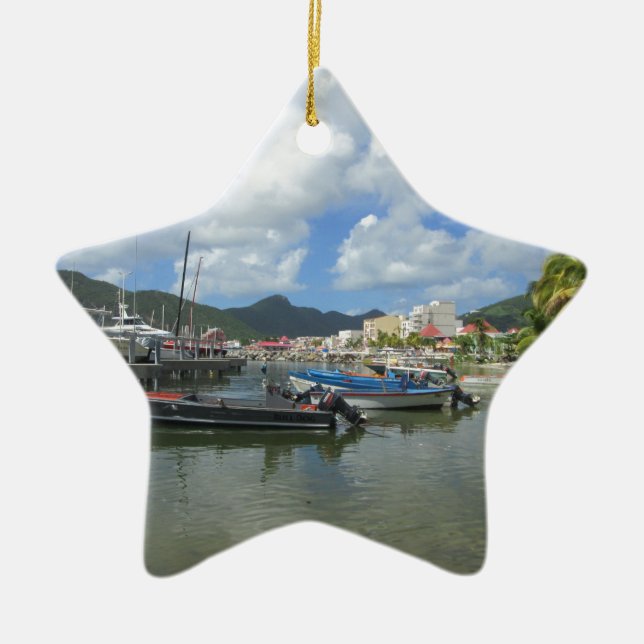 Philipsburg Harbour St. Maarten Ceramic Ornament (Front)