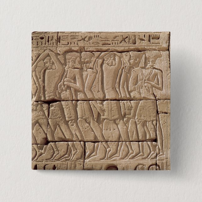 Philistine prisoners being led away 2 inch square button (Front)