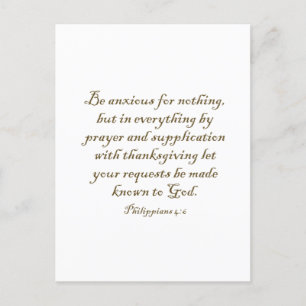 Philliipians 4:6 Christian inspiration motivation Postcard
