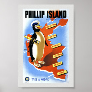 Phillip Island Victoria Australia Vintage Poster