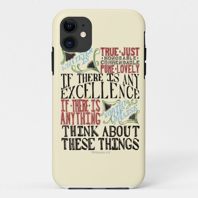 Phillipians 4:8 Case-Mate iPhone case (Back)