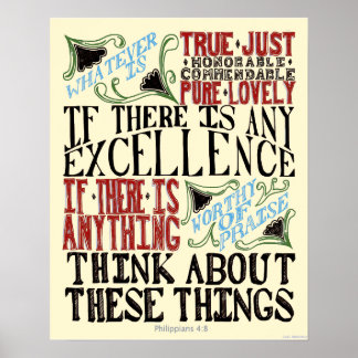 Phillipians 4:8 poster